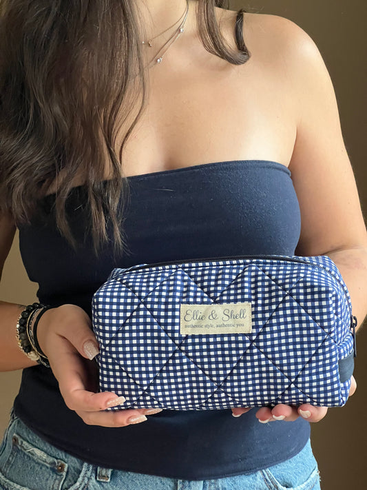 Evergreen Boxie in Navy Gingham