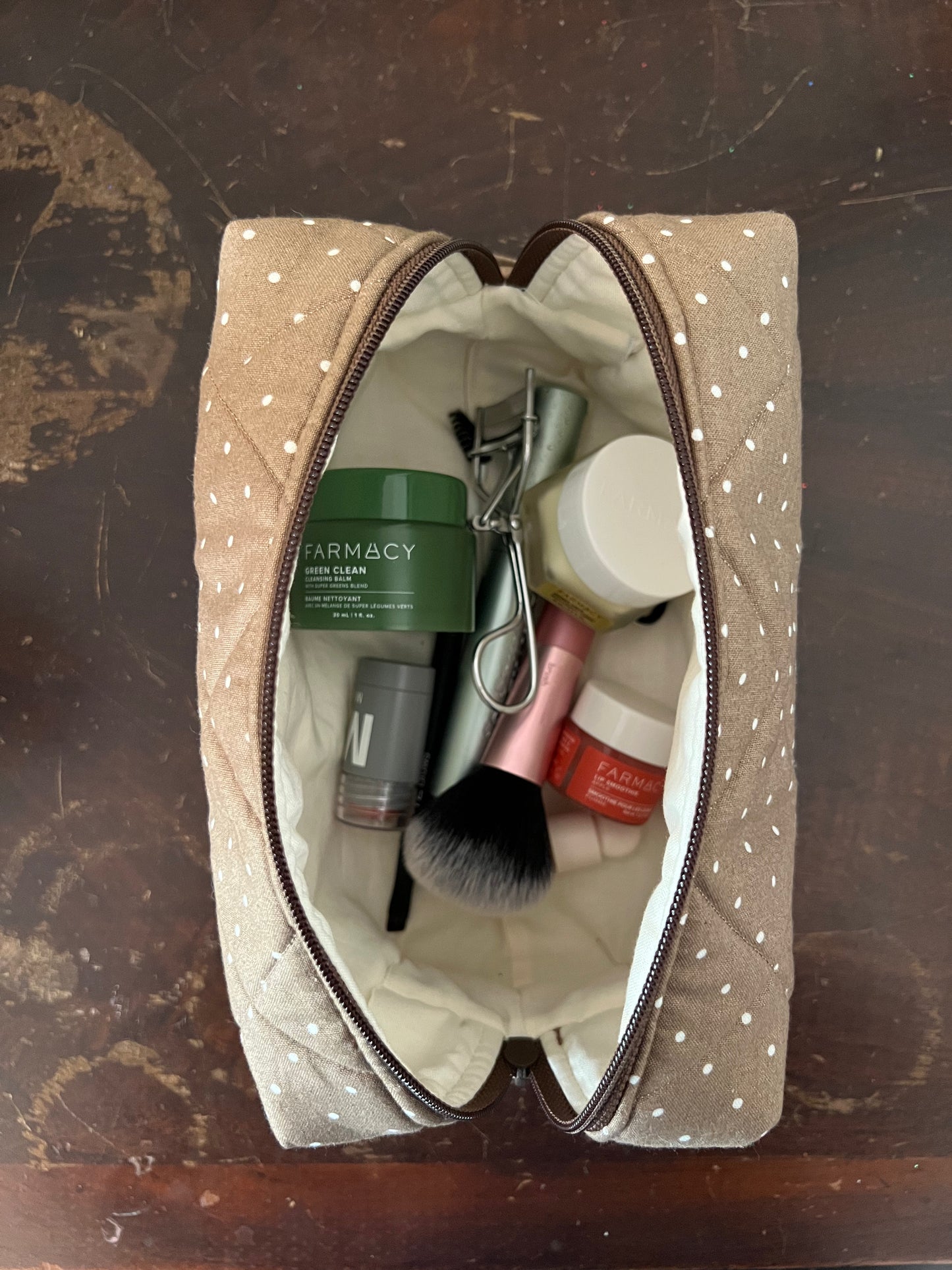 Evergreen Boxie in Chocolate Polka Dot