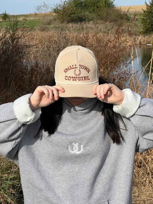 Small Town Cowgirl Cream Corduroy Cap