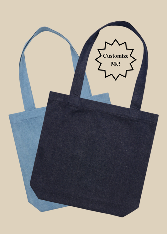Customizable Denim Tote Bag