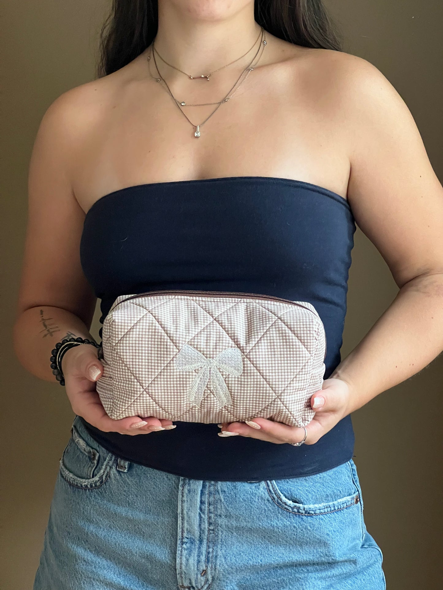 Evergreen Boxie in Chocolate Gingham