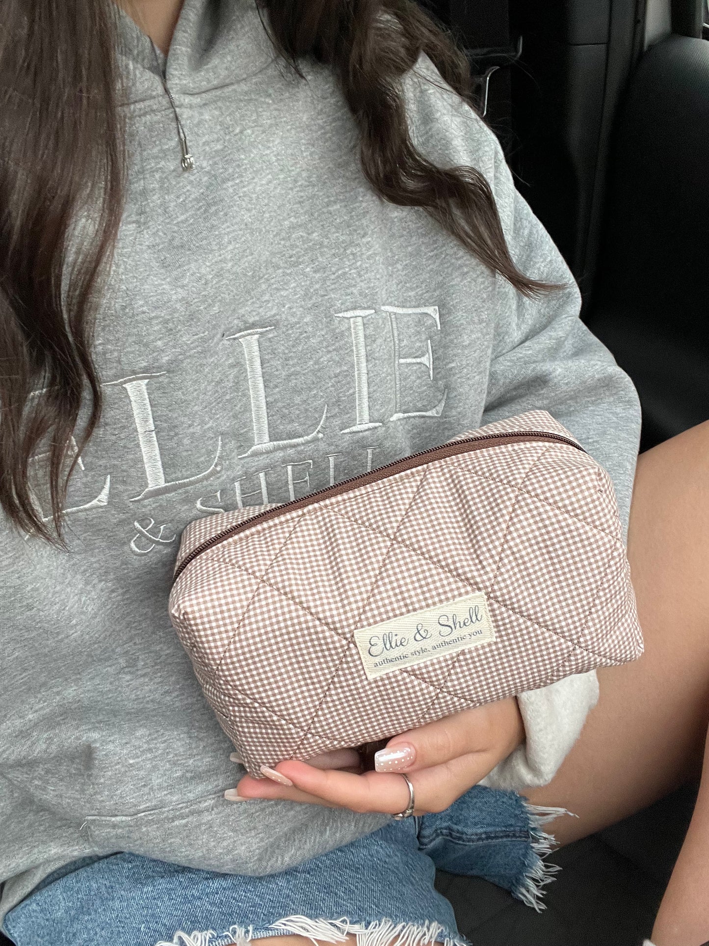 Evergreen Boxie in Chocolate Gingham