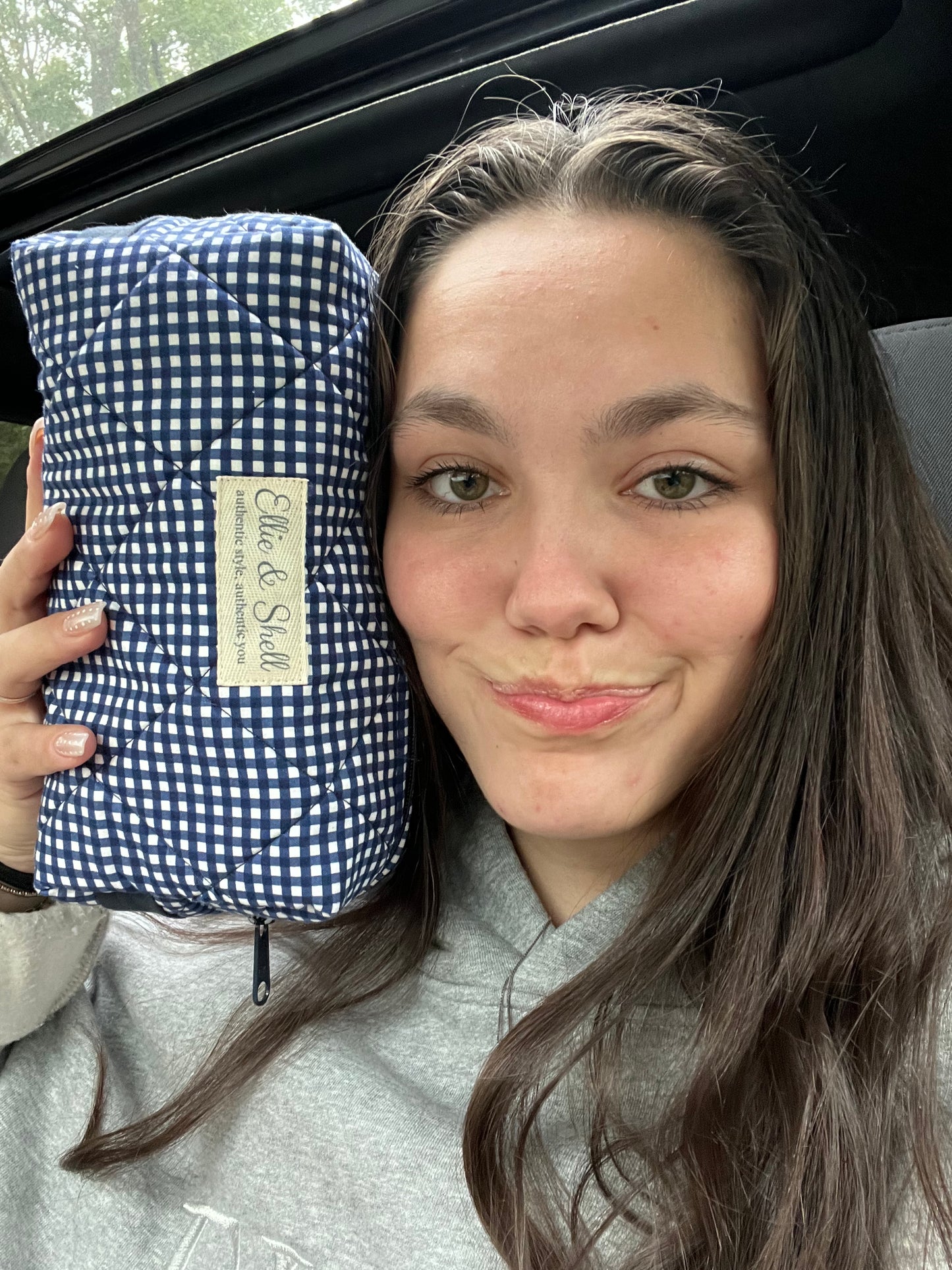 Evergreen Boxie in Navy Gingham