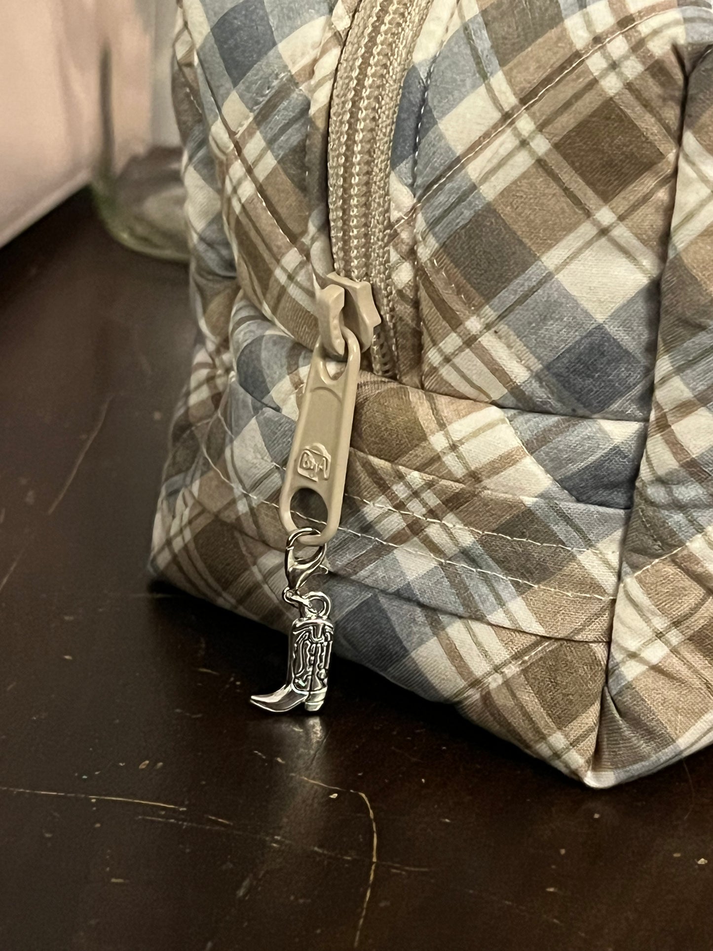 Cowboy Plaid Boxie with Surprise Zipper Charm