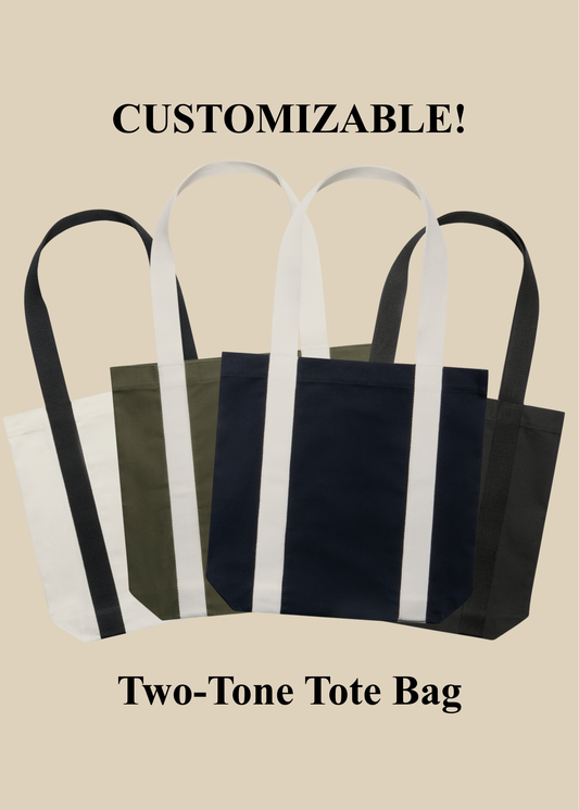 Customizable Two Tone Tote Bag